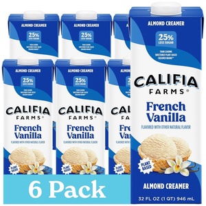 image:imageCalifia Farms  Caramel Macchiato Almond Milk Coffee Creamer 32 Fl Oz Pack of 6 Shelf Stable Dairy Free Plant Based Vegan Gluten Free Non GMO Almond CreamerFrench Vanilla