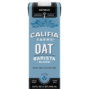 image:imageCalifia Farms  Oat Barista Blend Oat Milk 32 Oz Dairy Free Vegan Plant Based Gluten Free Non GMO Milk Frother Coffee Creamer32 Fl Oz Pack of 1