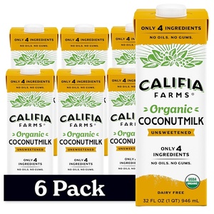 image:imageCalifia Farms  Organic Coconut Milk 32 oz 6 pack Dairy Free Vegan Plant Based Vegan Gluten Free Non GMO USDA Organic