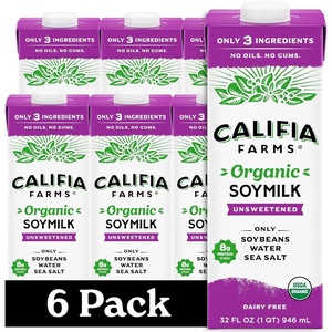 image:imageCalifia Farms  Organic Soy Milk 32 oz 6 pack Dairy Free Vegan Plant Based Vegan Gluten Free Non GMO USDA Organic