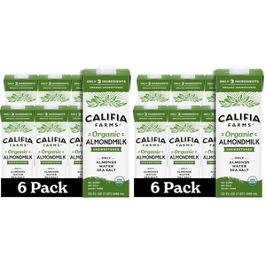image:imageCalifia Farms  Organic Unsweetened Almond Milk 32 Oz Pack of 6 Dairy Free Vegan Plant Based Keto Vegan Gluten Free Non GMO USDA Organic32 Fl Oz Pack of 12