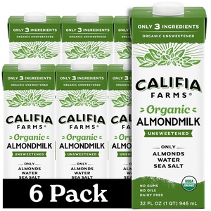 image:imageCalifia Farms  Organic Unsweetened Almond Milk 32 Oz Pack of 6 Dairy Free Vegan Plant Based Keto Vegan Gluten Free Non GMO USDA Organic32 Fl Oz Pack of 6