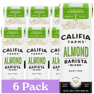 image:imageCalifia Farms  Original Almond Barista Blend Almond Milk 32 Oz Pack Of 6 Shelf Stable Dairy Free Plant Based Vegan Gluten Free Non GMO High Calcium Milk Frother CreamerUnsweetened Almond Barista Blend