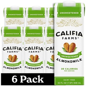 image:imageCalifia Farms  Unsweetened Almond Milk 32 Oz Pack of 6 Dairy Free Vegan Plant Based Keto Food Shelf Stable Vegan Gluten Free Non GMO Sugar Free High Calcium SmoothieUnsweetened
