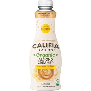 image:imageCalifia Farms  Organic Banana Creme Almond Milk Coffee Creamer 254 Oz Dairy Free Plant Based Vegan Gluten Free Non GMO USDA Organic