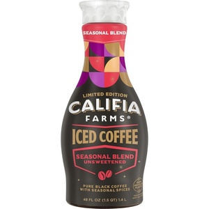 image:imageCalifia Farms  Pure Black Seasonal Blend Iced Coffee 48 Oz Cold Brew Coffee Dairy Free Plant Based Vegan Gluten Free Non GMO Ice Coffee Beverage