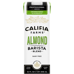 image:imageCalifia Farms  Unsweetened Almond Barista Blend Almond Milk 32 Oz Shelf Stable Dairy Free Plant Based Vegan Gluten Free Non GMO Sugar Free Milk Frother Creamer32 Fl Oz Pack of 1
